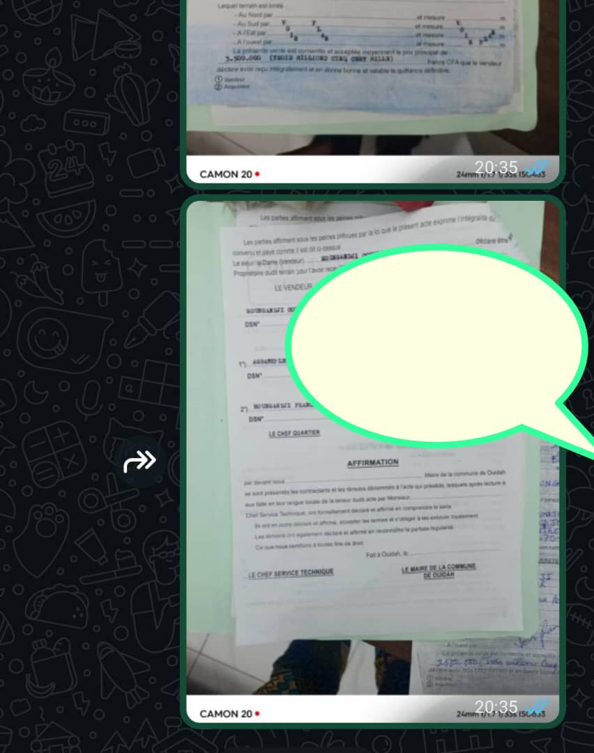 Photo de Frappe convention de vente de parcelle